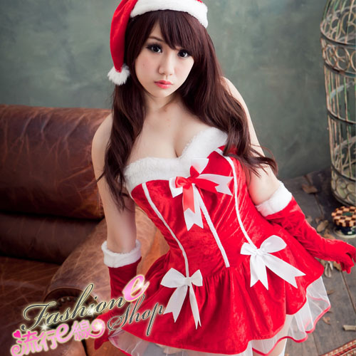 熱銷性感聖誕服 跨年派對聖誕裝含聖誕帽 M／XL＊F010...