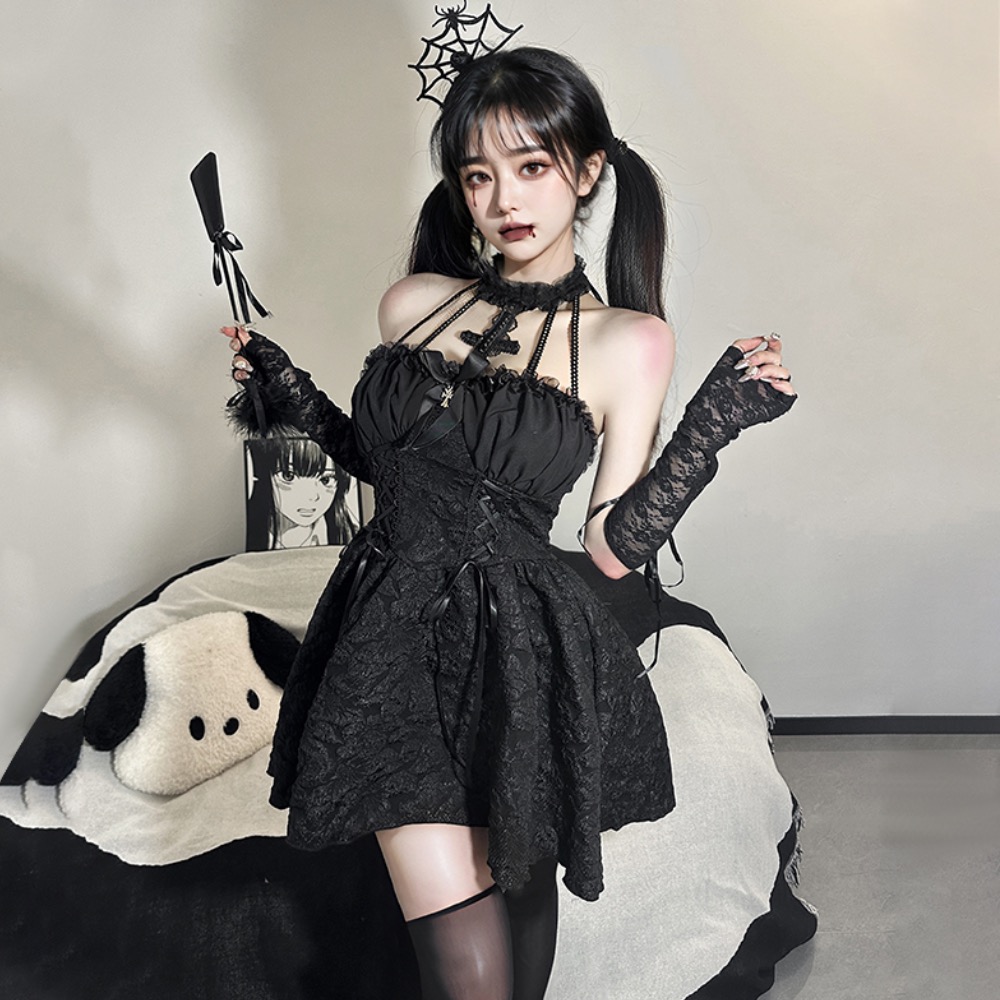 暗黑萬聖節角色扮演服 蘿莉塔惡魔連身裙 ...